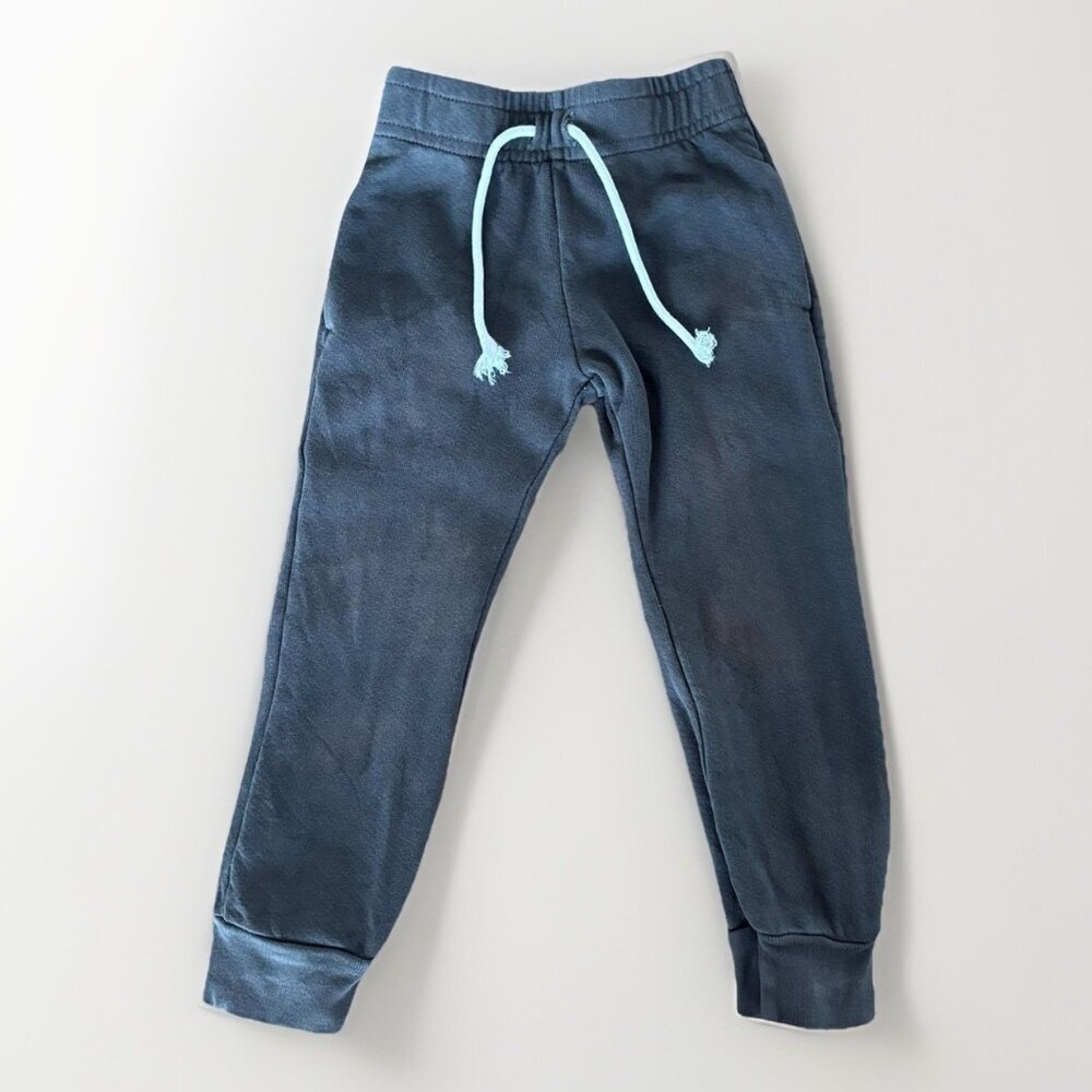 MATE THE LABEL Mini Organic Terry Jogger Pants‎ 12-18 Months Charcoal DISCOLORED